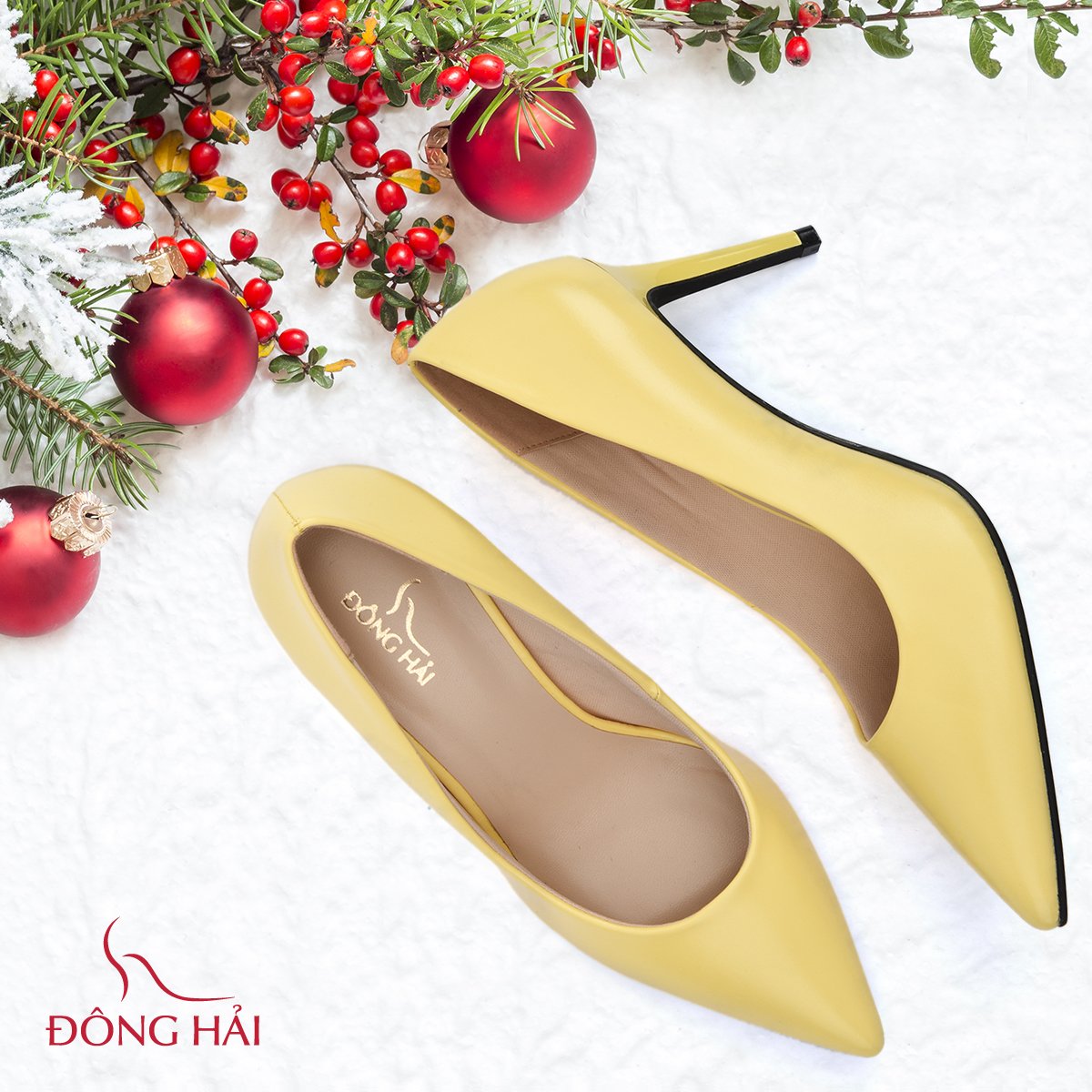Giày Cao Gót Nữ Đế Nhọn Đông Hải G85I7 Vàng
