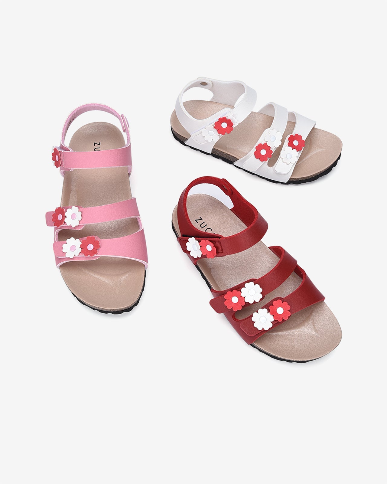 Giày Sandal Trẻ Em Zucia Hoa Nổi Xinh Xắn-STW08Hồng Color2