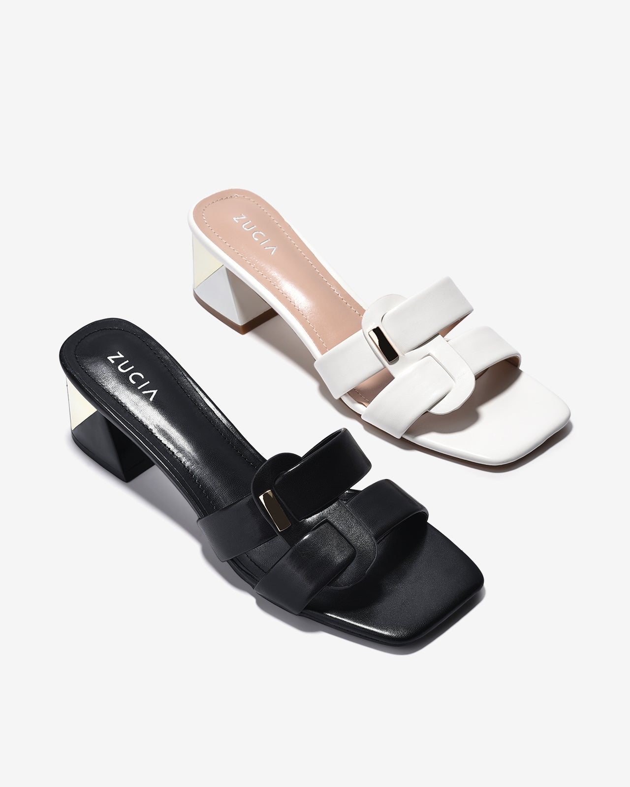 Dép Cao Gót Zucia Đế 6cm Cách Điệu-DHLG6Đen Color1