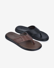 Dép Kẹp Nam Đông Hải Quai Da Phối Chỉ Thanh Lịch-D1818Nâu Color1