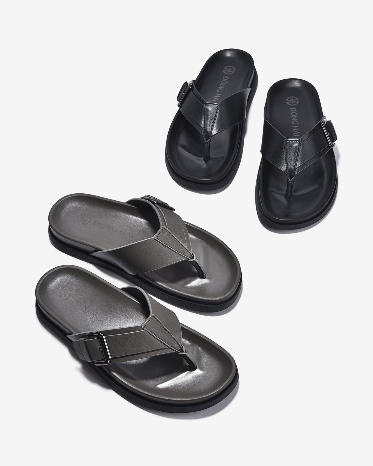 Dép Kẹp Nam Đông Hải Quai Da-D1823Đen Color2