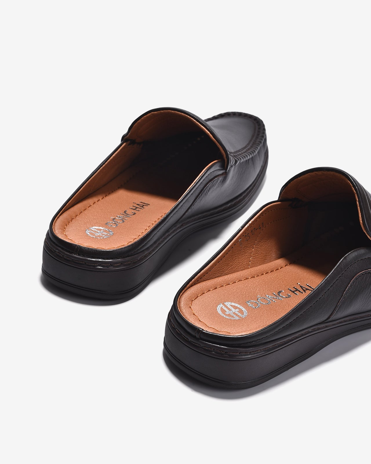 Dép Sapo Nam Đông Hải Viền Da-G2517Nâu Color1