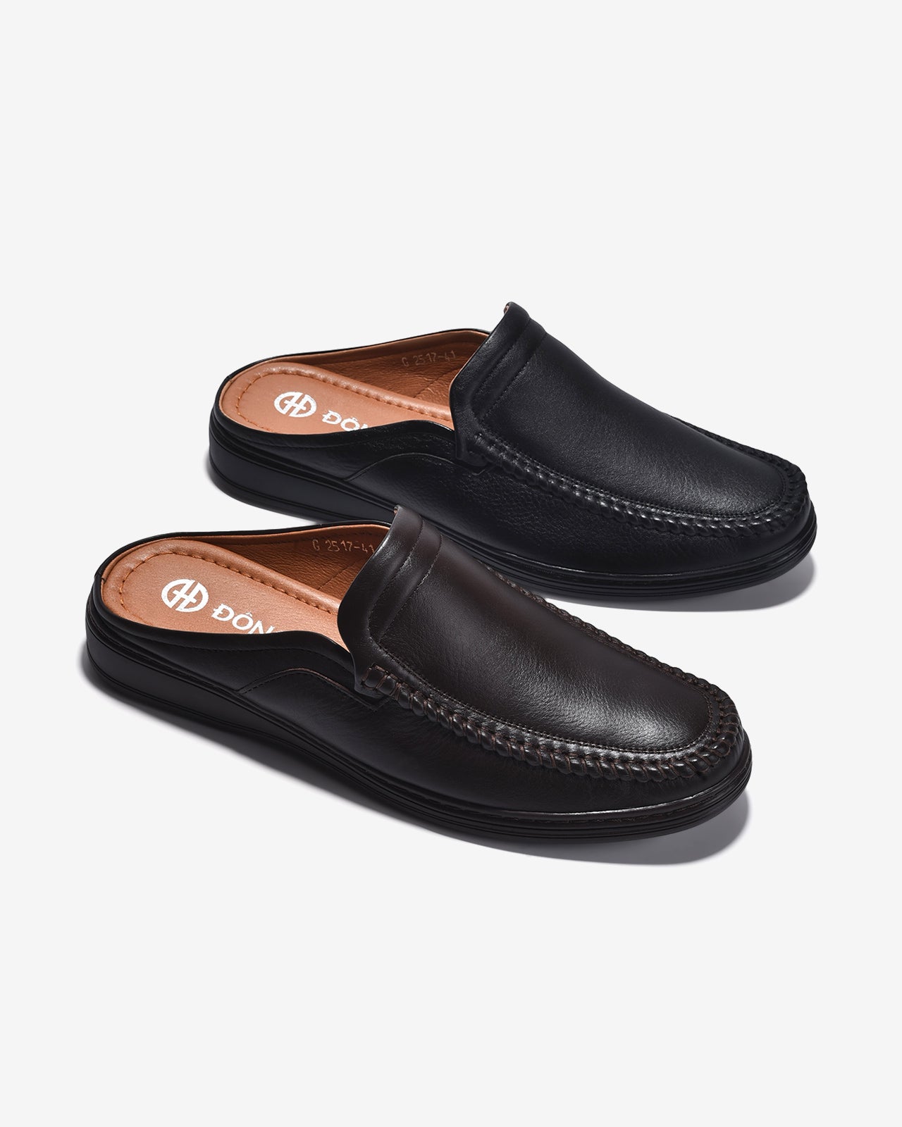 Dép Sapo Nam Đông Hải Viền Da-G2517Nâu Color1