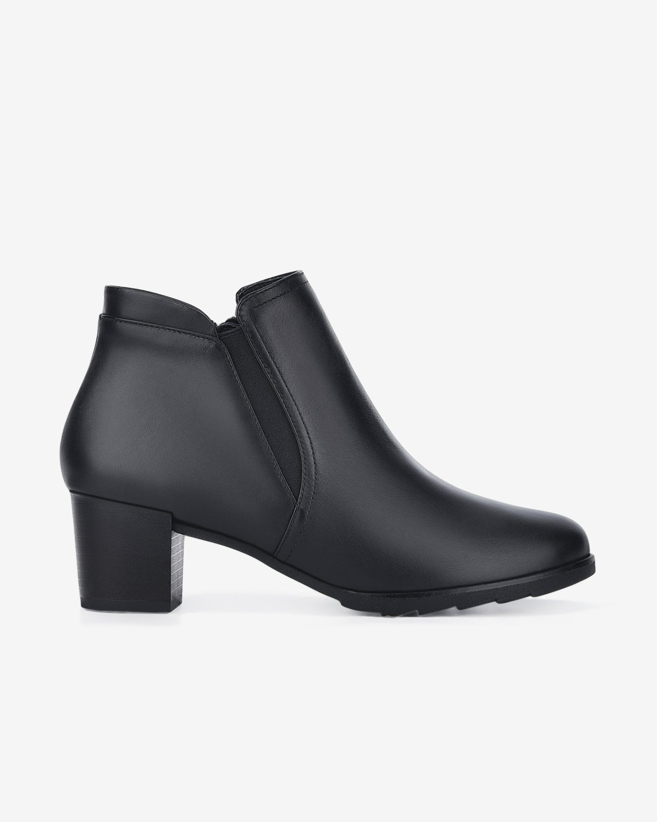Giày Boot Nữ Đông Hải Dây Kéo Phối Thun-G7163Đen Color1First