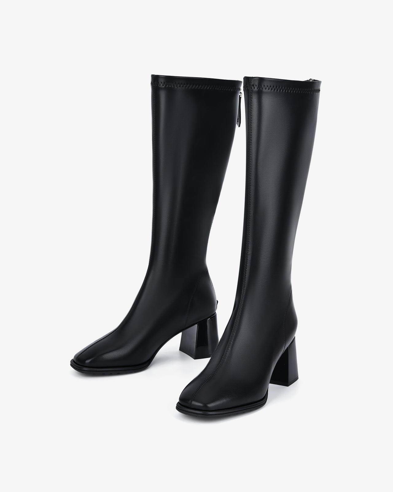 Giày Boot Nữ Đông Hải Cổ Cao Da Bóng Thời Thượng-GDH67Đen Color1