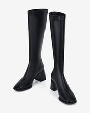 Giày Boot Nữ Đông Hải Cổ Cao Da Bóng Thời Thượng-GDH67Đen Color1