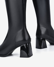 Giày Boot Nữ Đông Hải Cổ Cao Da Bóng Thời Thượng-GDH67Đen Color1