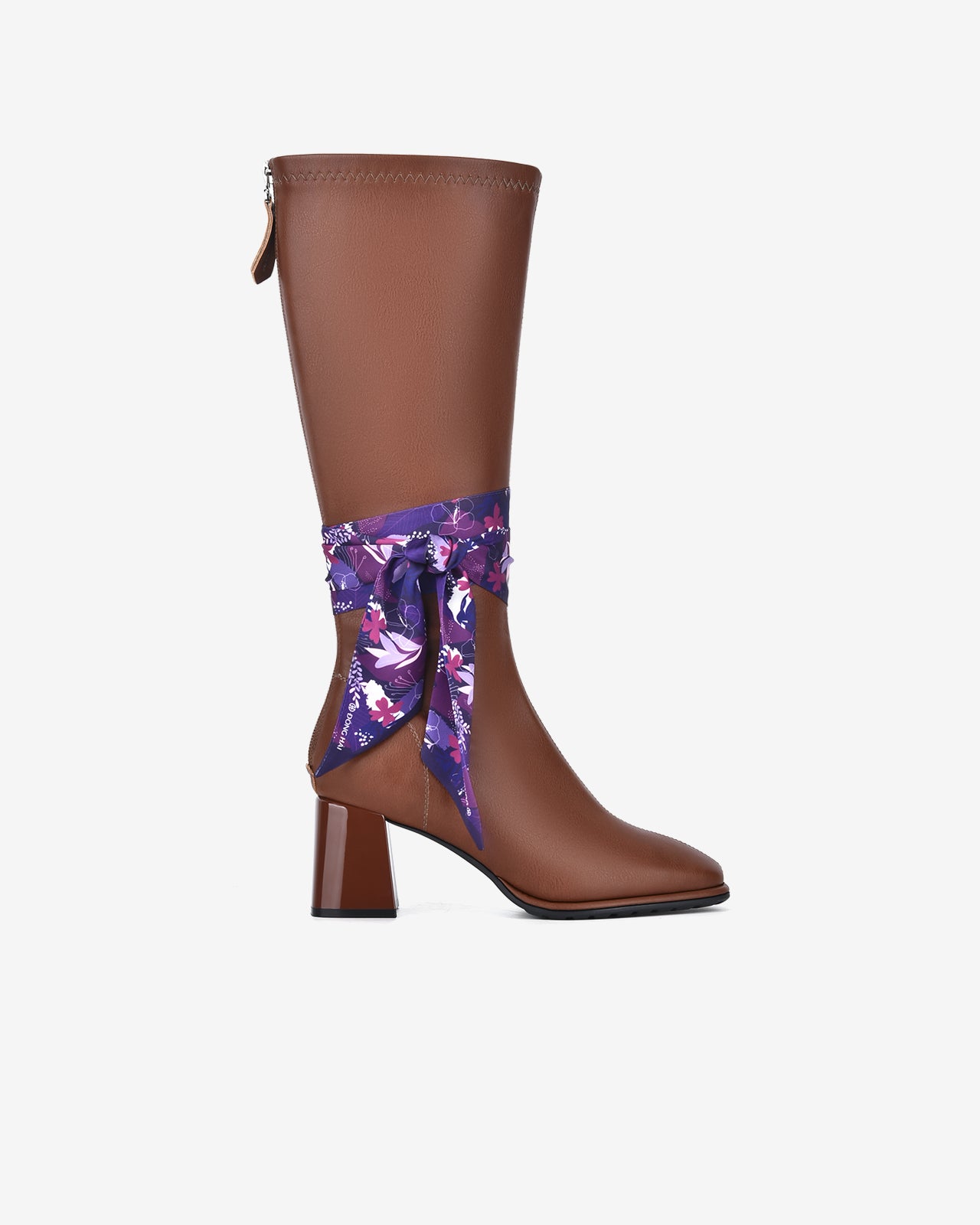 Giày Boot Nữ Đông Hải Cổ Cao Da Bóng Thời Thượng-GDH67Nâu Color4First