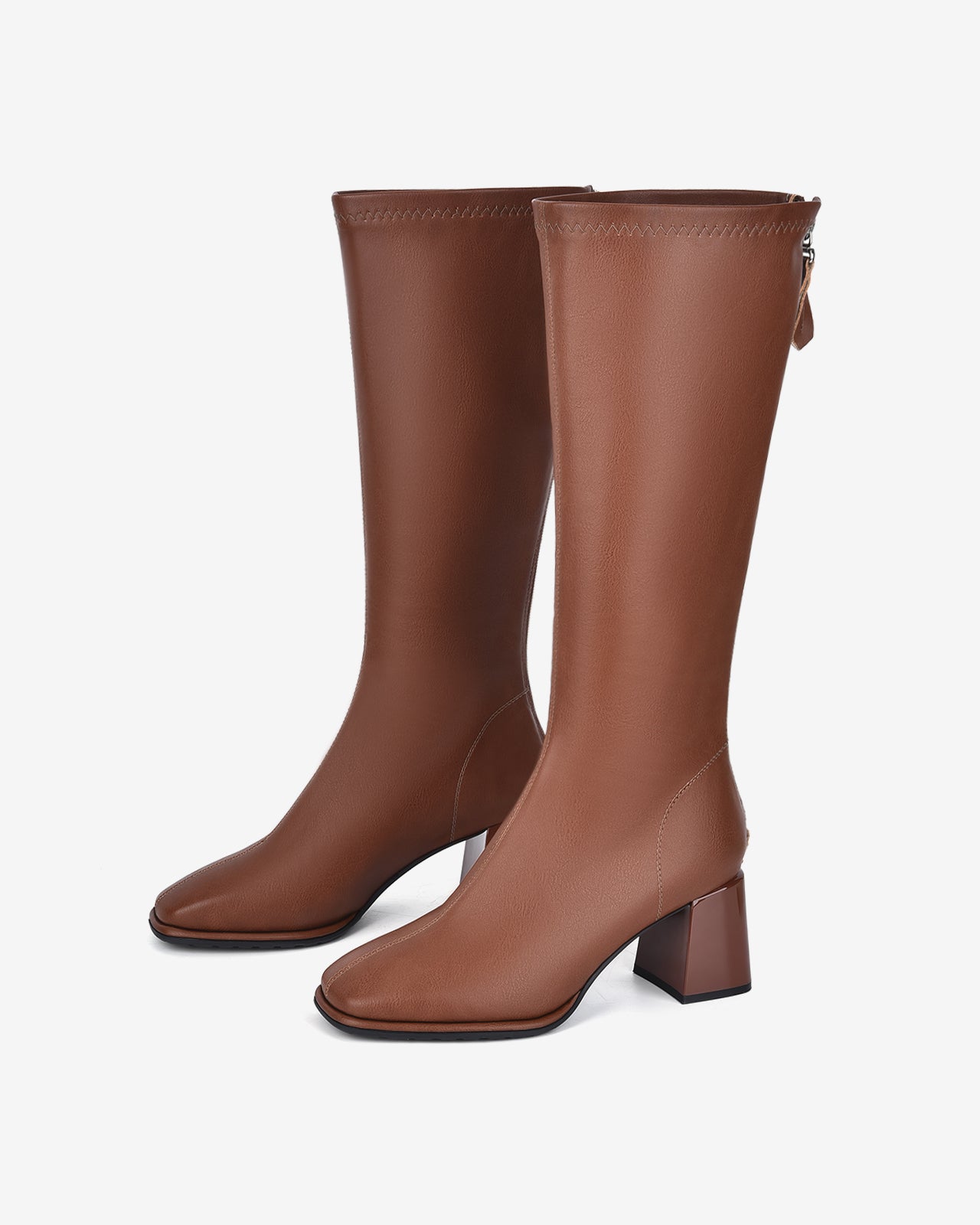 Giày Boot Nữ Đông Hải Cổ Cao Da Bóng Thời Thượng-GDH67Nâu Color4