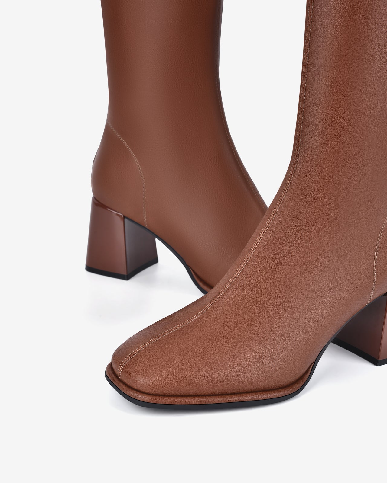 Giày Boot Nữ Đông Hải Cổ Cao Da Bóng Thời Thượng-GDH67Nâu Color4