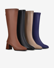 Giày Boot Nữ Đông Hải Cổ Cao Da Bóng Thời Thượng-GDH67Nâu Color4