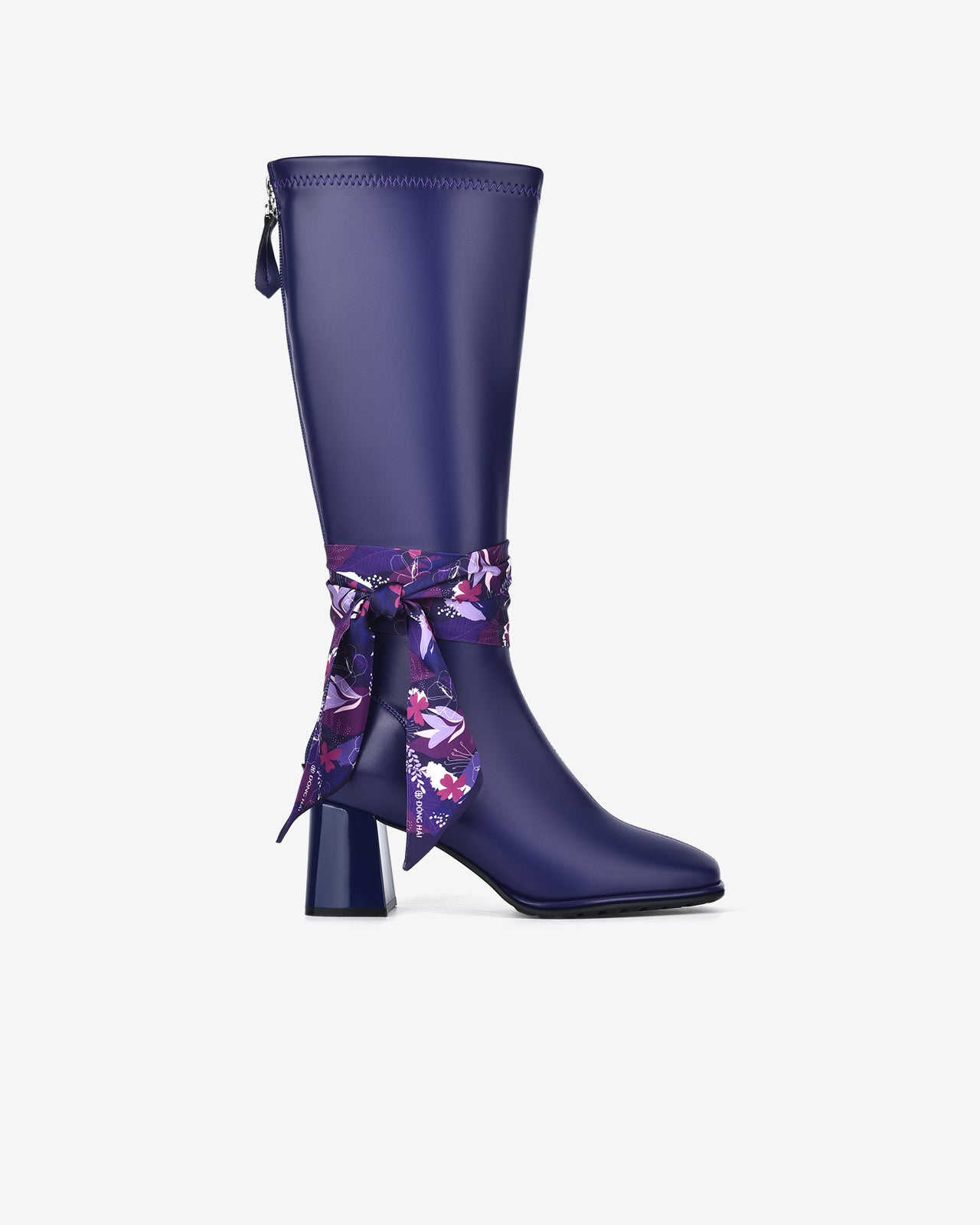 Giày Boot Nữ Đông Hải Cổ Cao Da Bóng Thời Thượng-GDH67Tím Color1First