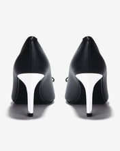 Giày Cao Gót Đông Hải Vải Satin Nơ Phối Tim Đá-G81R6Đen Color2