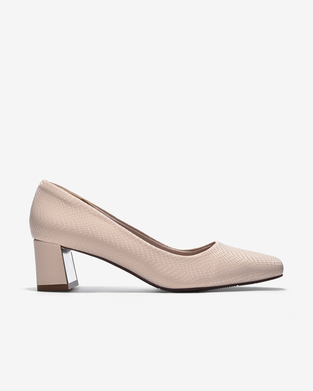 Giày Cao Gót Đông Hải Pumps Hebe Da Vân-G81S5Kem Color1