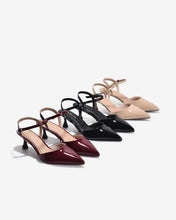 Giày Cao Gót Đông Hải Bít Mũi Nhấn Quai Ankle Strap-G81S8Đen Bóng Color2