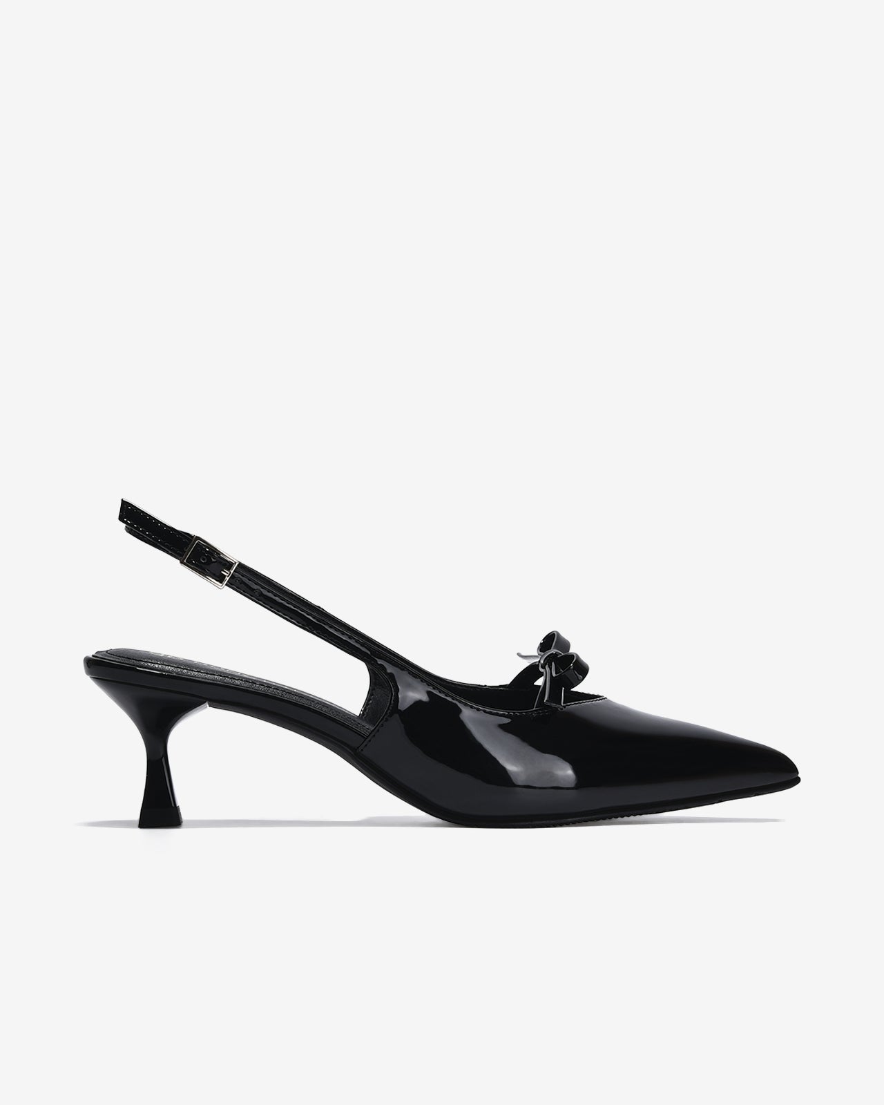 Giày Slingback Cao Gót Đông Hải Da Bóng Sang Trọng-G81S9Đen Bóng Color1First