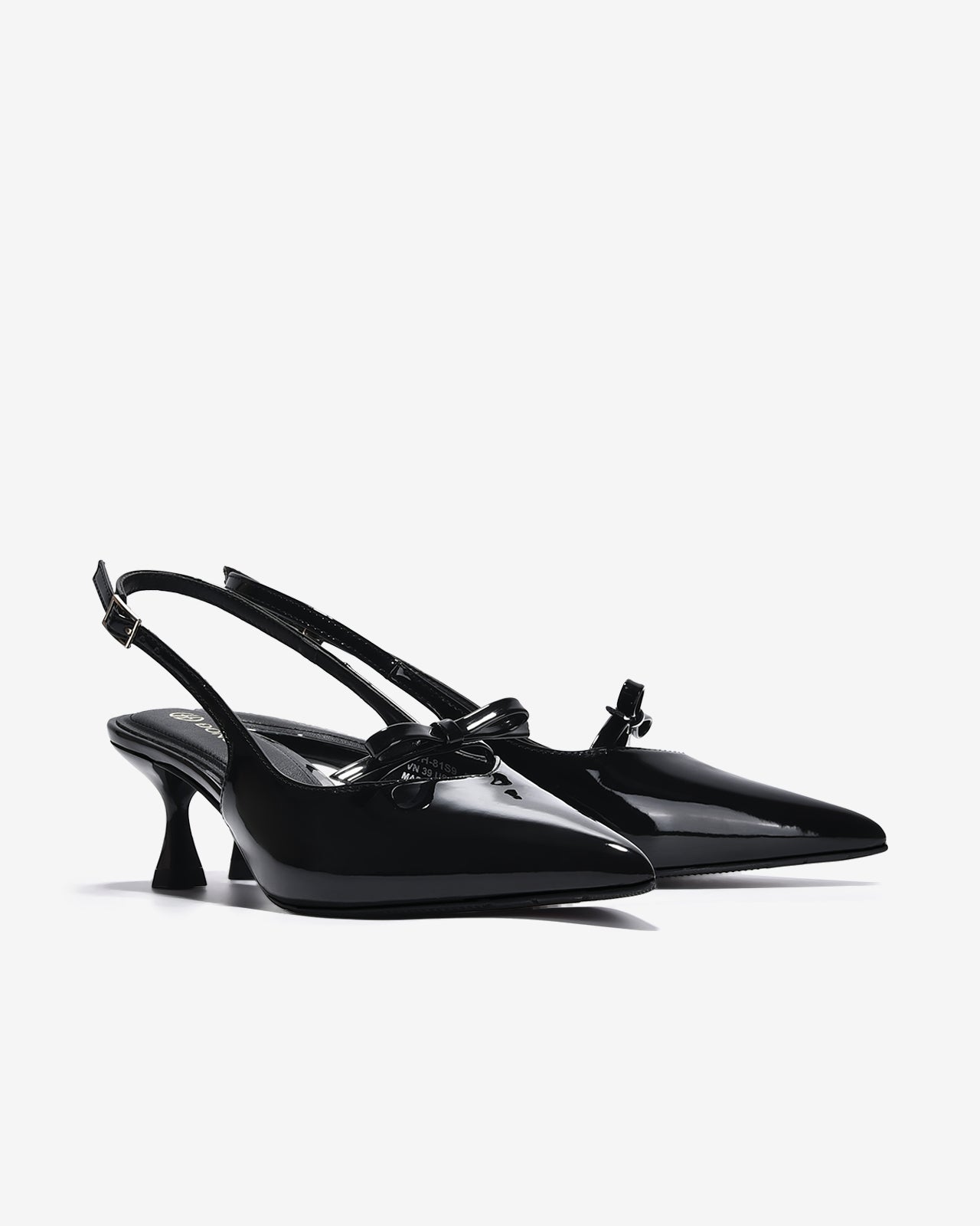 Giày Slingback Cao Gót Đông Hải Da Bóng Sang Trọng-G81S9Đen Bóng Color1