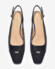 Giày Slingback Cao Gót Zuciani Phối Màu Đính Đá-GCL03-Đen Color2
