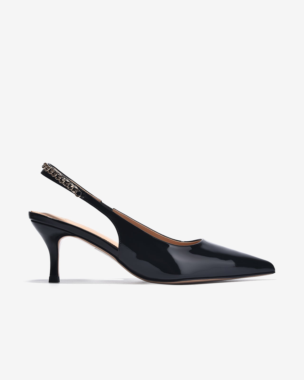 Giày Cao Gót Slingback Zuciani Quai Phối Ánh Kim-GTP02Đen Color1First