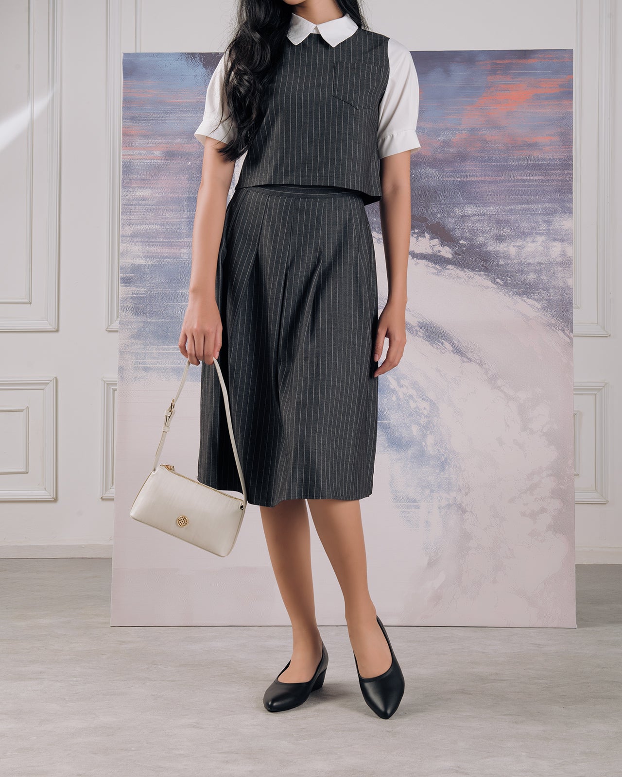 Giày Xuồng Nữ Đông Hải Bo Viền Da Mờ-G5724Đen Color1