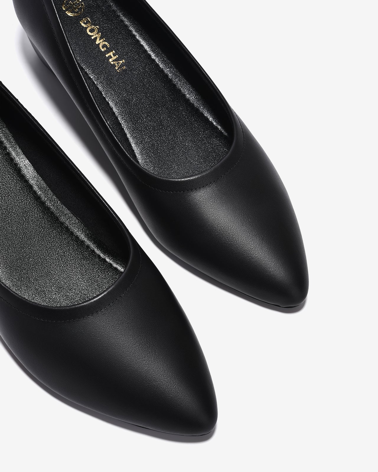 Giày Xuồng Nữ Đông Hải Bo Viền Da Mờ-G5724Đen Color1