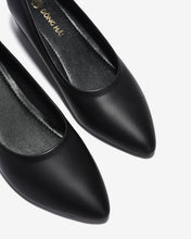 Giày Xuồng Nữ Đông Hải Bo Viền Da Mờ-G5724Đen Color1