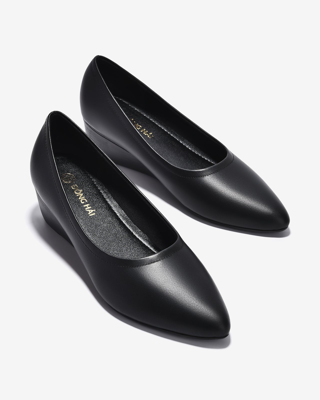 Giày Xuồng Nữ Đông Hải Bo Viền Da Mờ-G5724Đen Color1