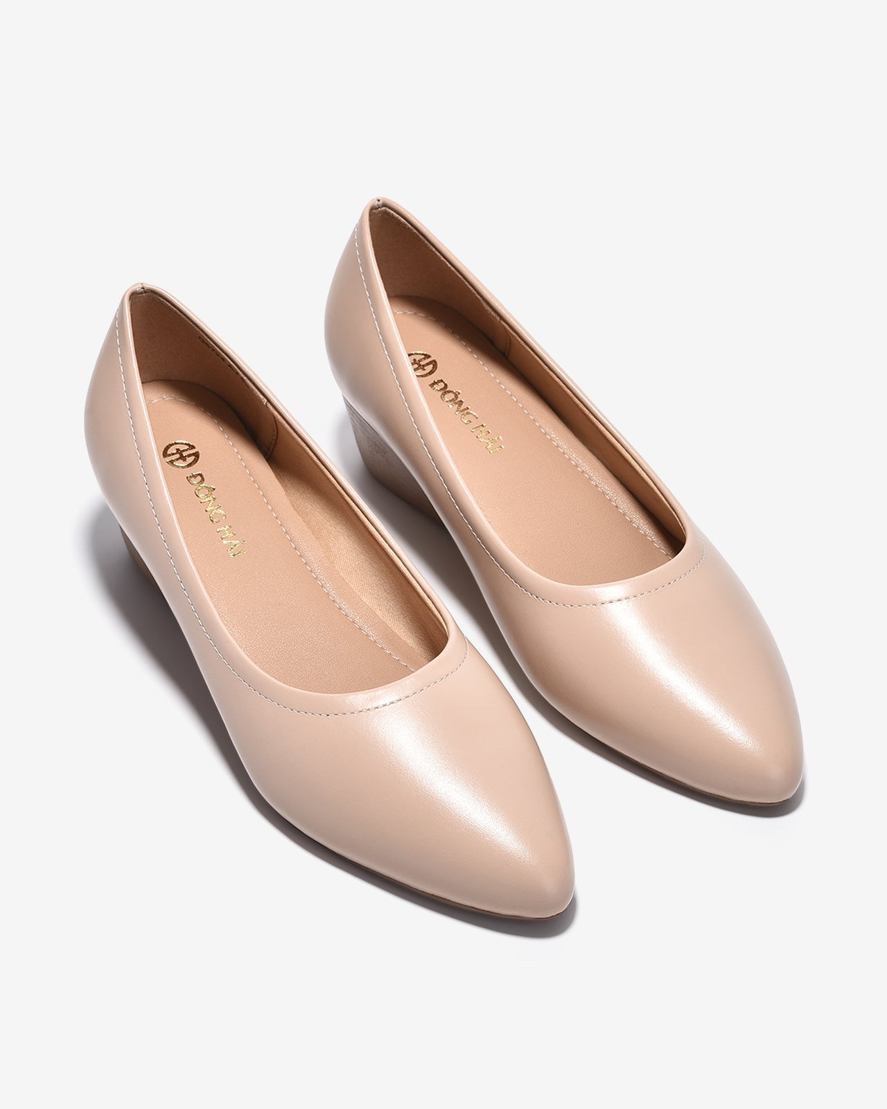 Giày Xuồng Nữ Đông Hải Bo Viền Da Mờ-G5724Kem Color1