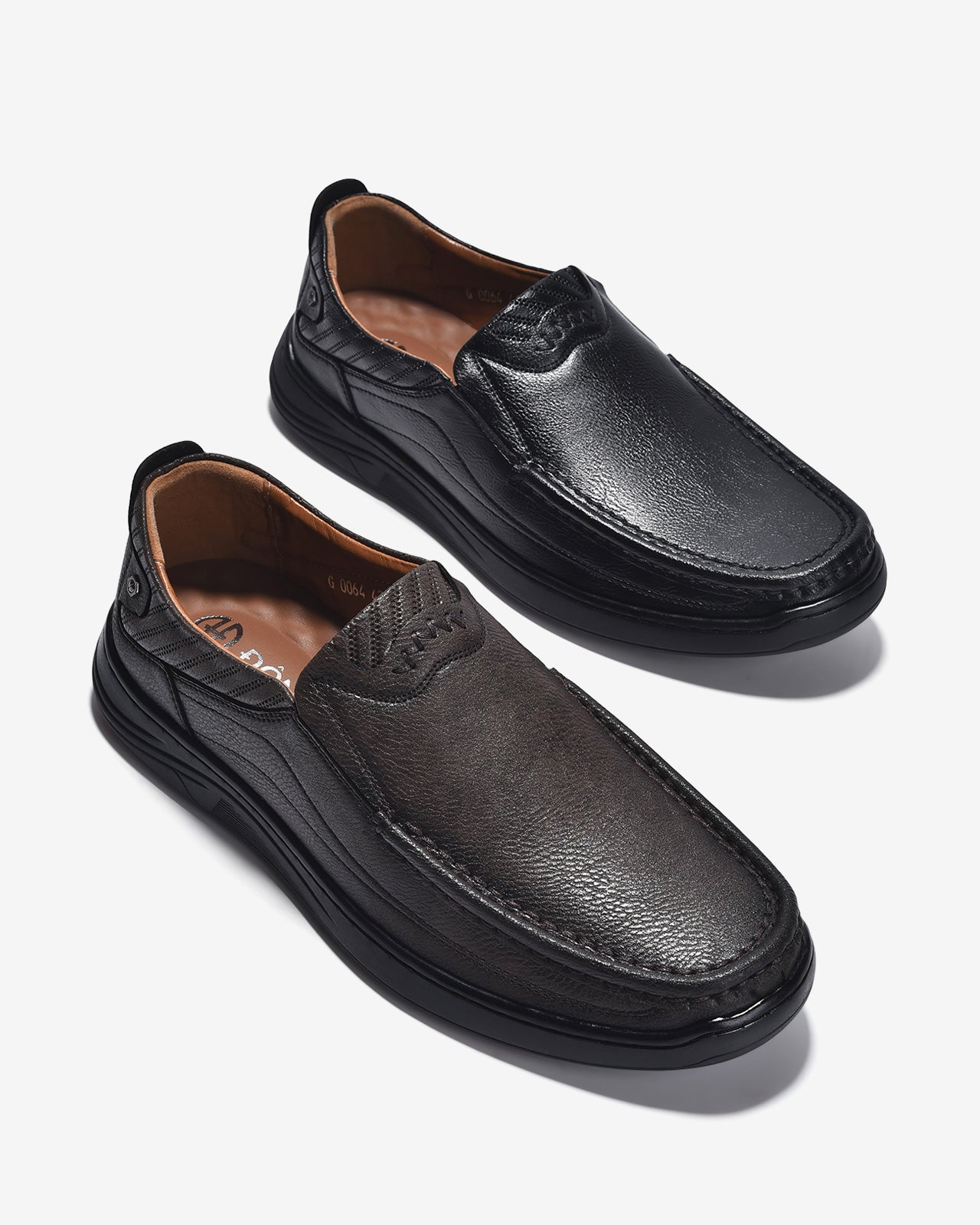 Giày Lười Nam Đông Hải Da Sần Thời Trang-G0064Nâu Color1