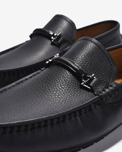 Giày Mọi Driving Moc Hoạ Tiết Kim Loại-G0342Đen Color1