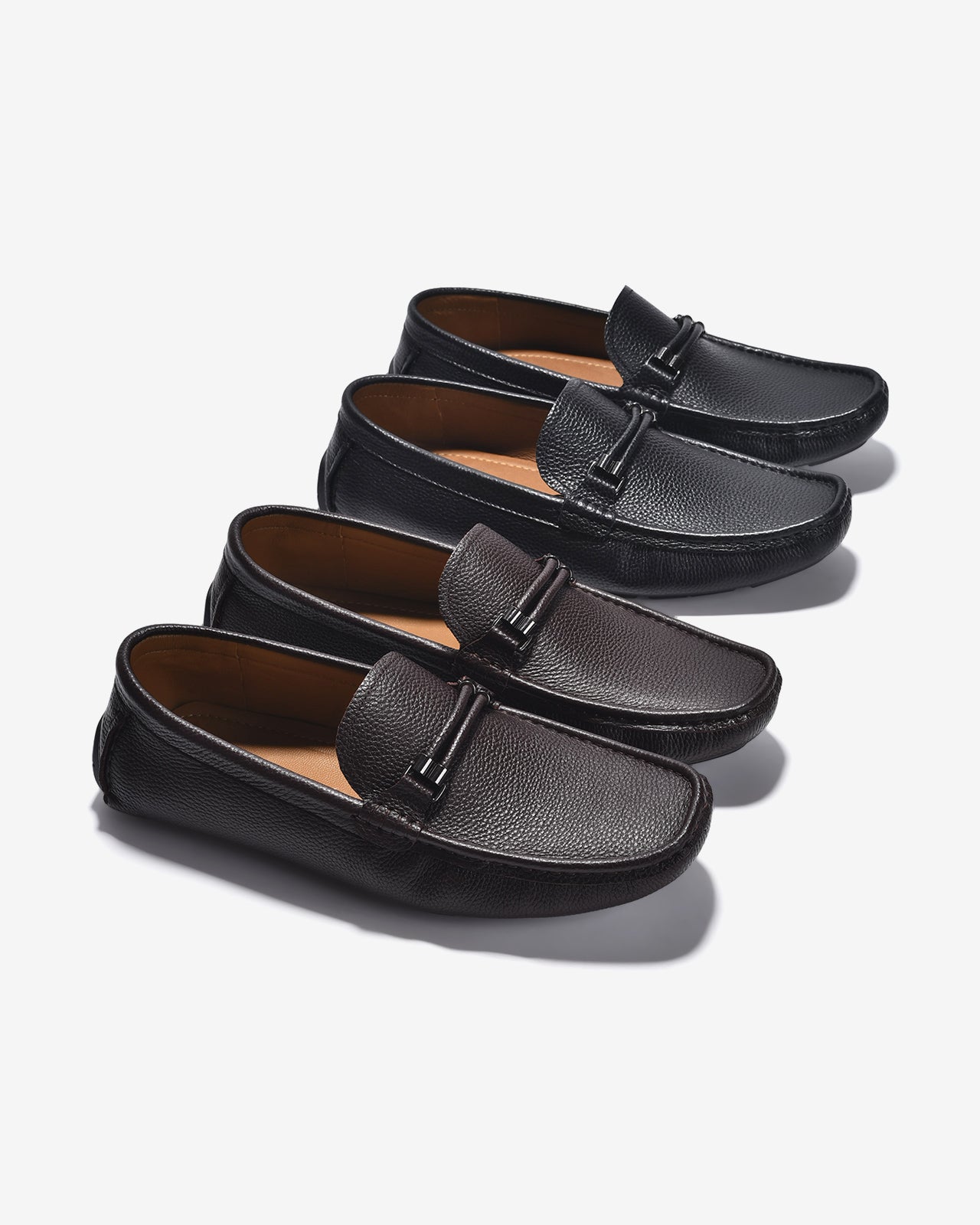 Giày Lười Nam Đông Hải Dây Da Thời Trang-G0347Đen Color1