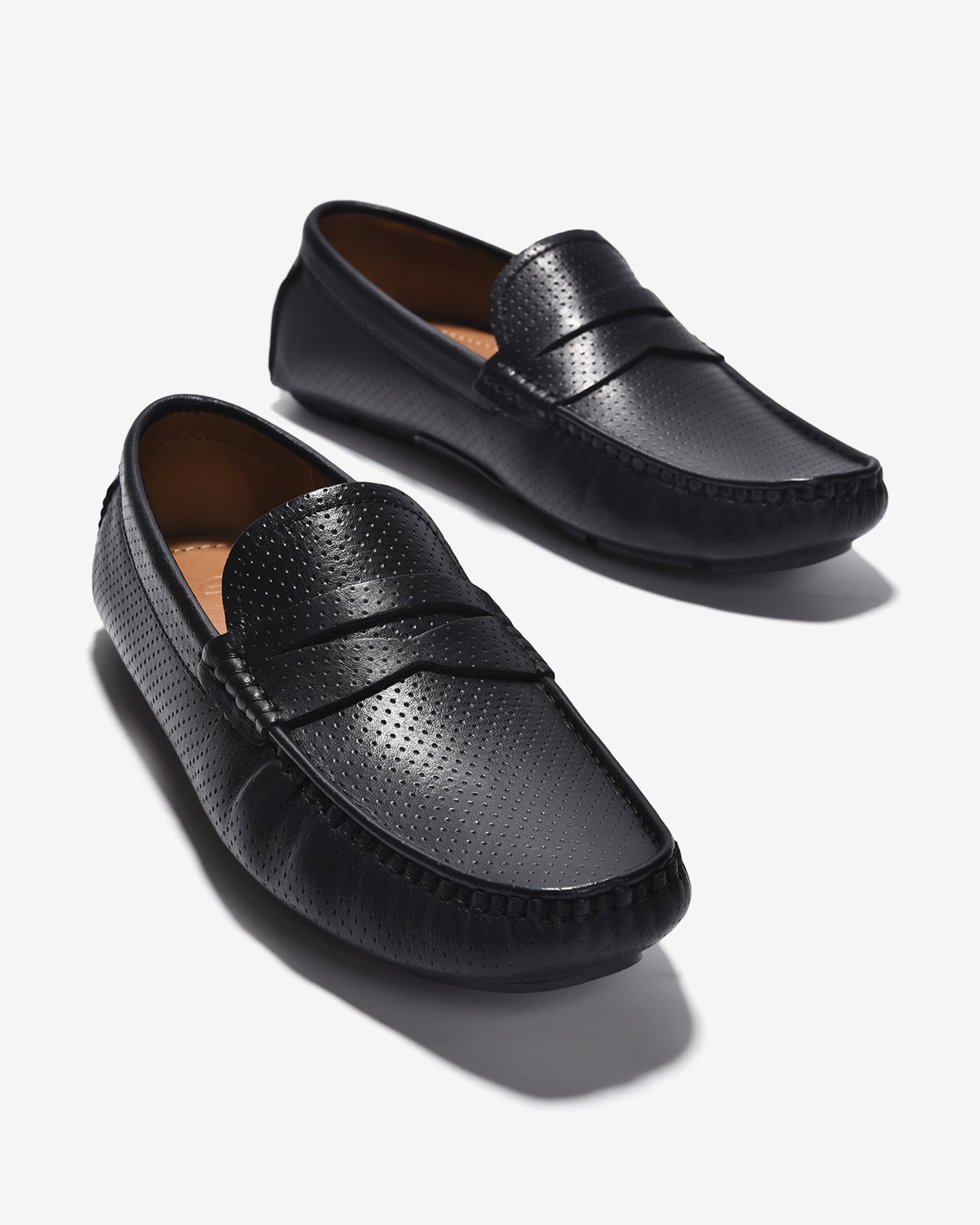 Giày Lười Nam Đông Hải Da Dập Thời Trang-G0348Đen Color1