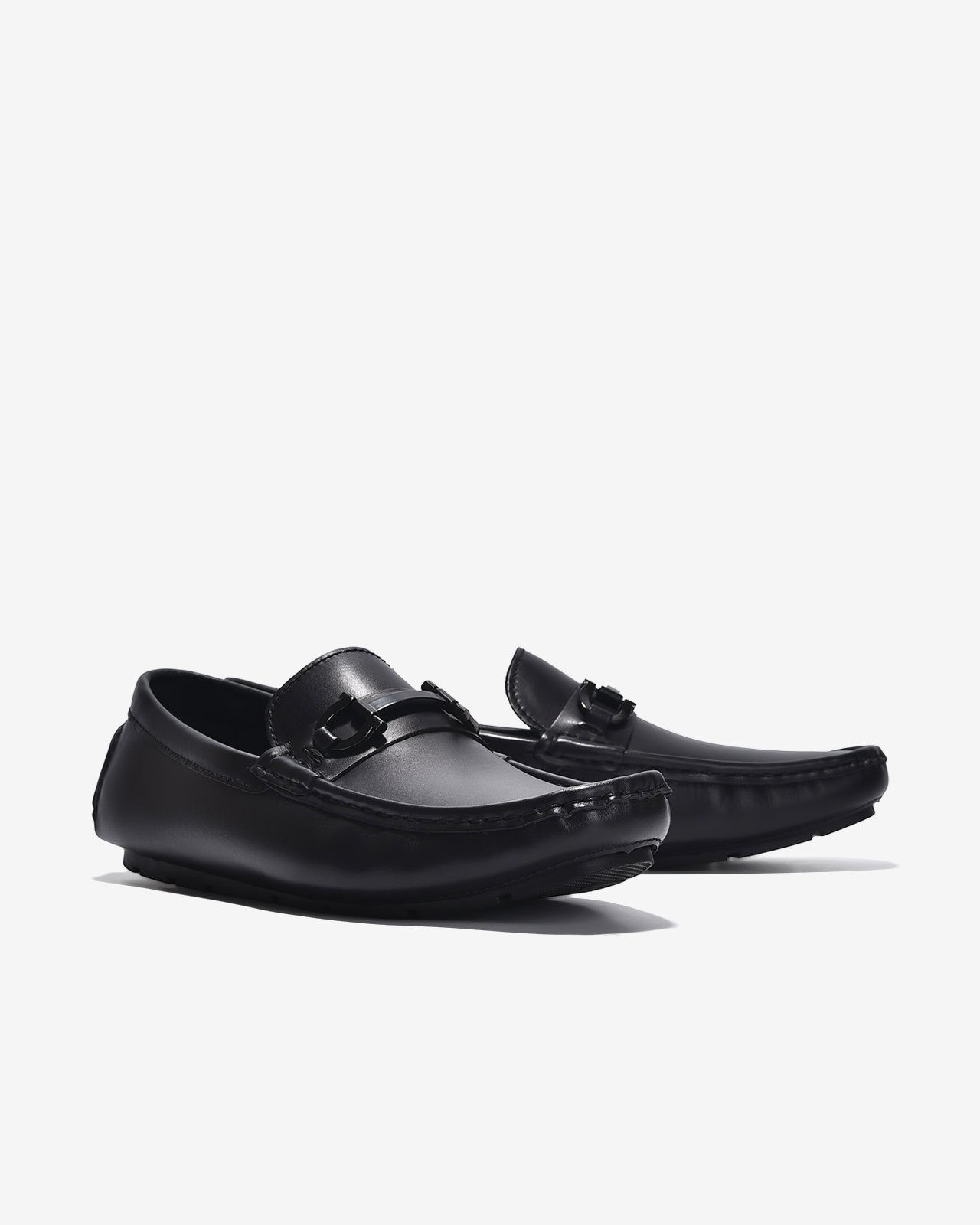 Giày Lười Driving Shoes Hoạ Tiết Horsebit-G2281Đen Color1