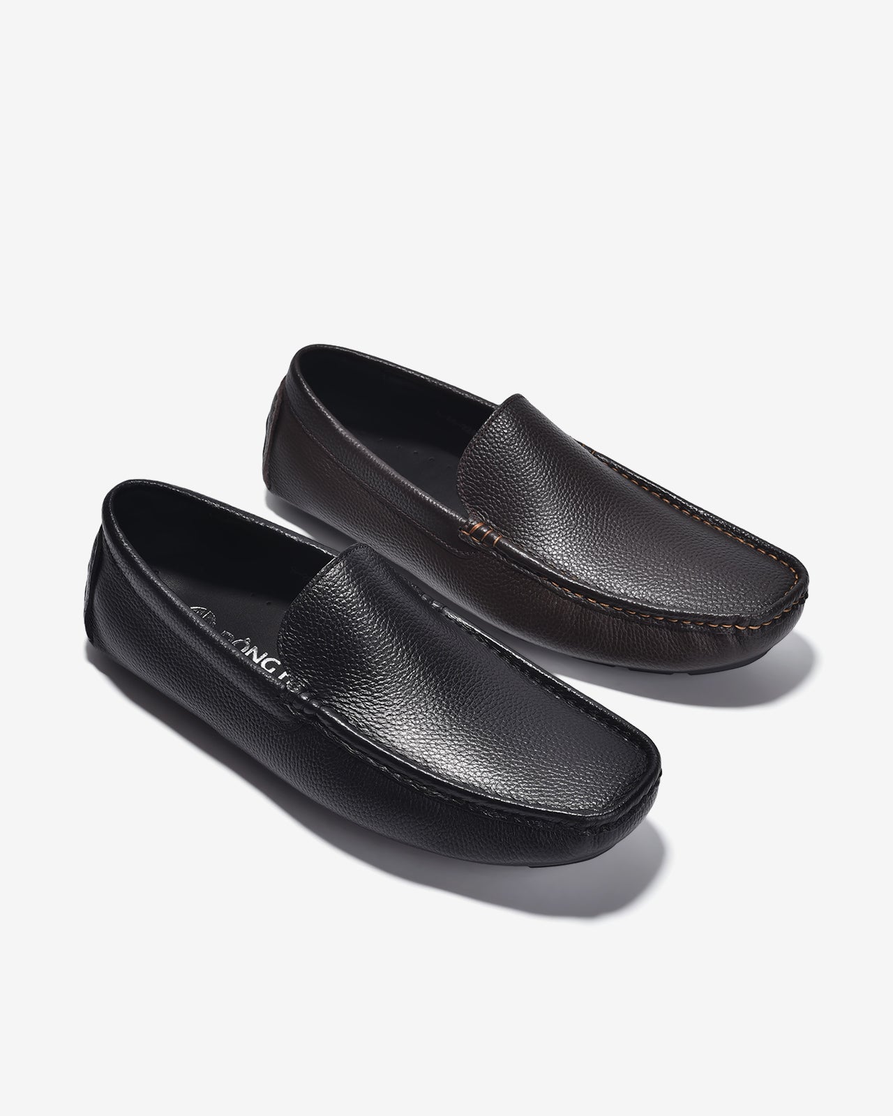 Giày Lười Vân Da Tự Nhiên-G2284Đen Color1