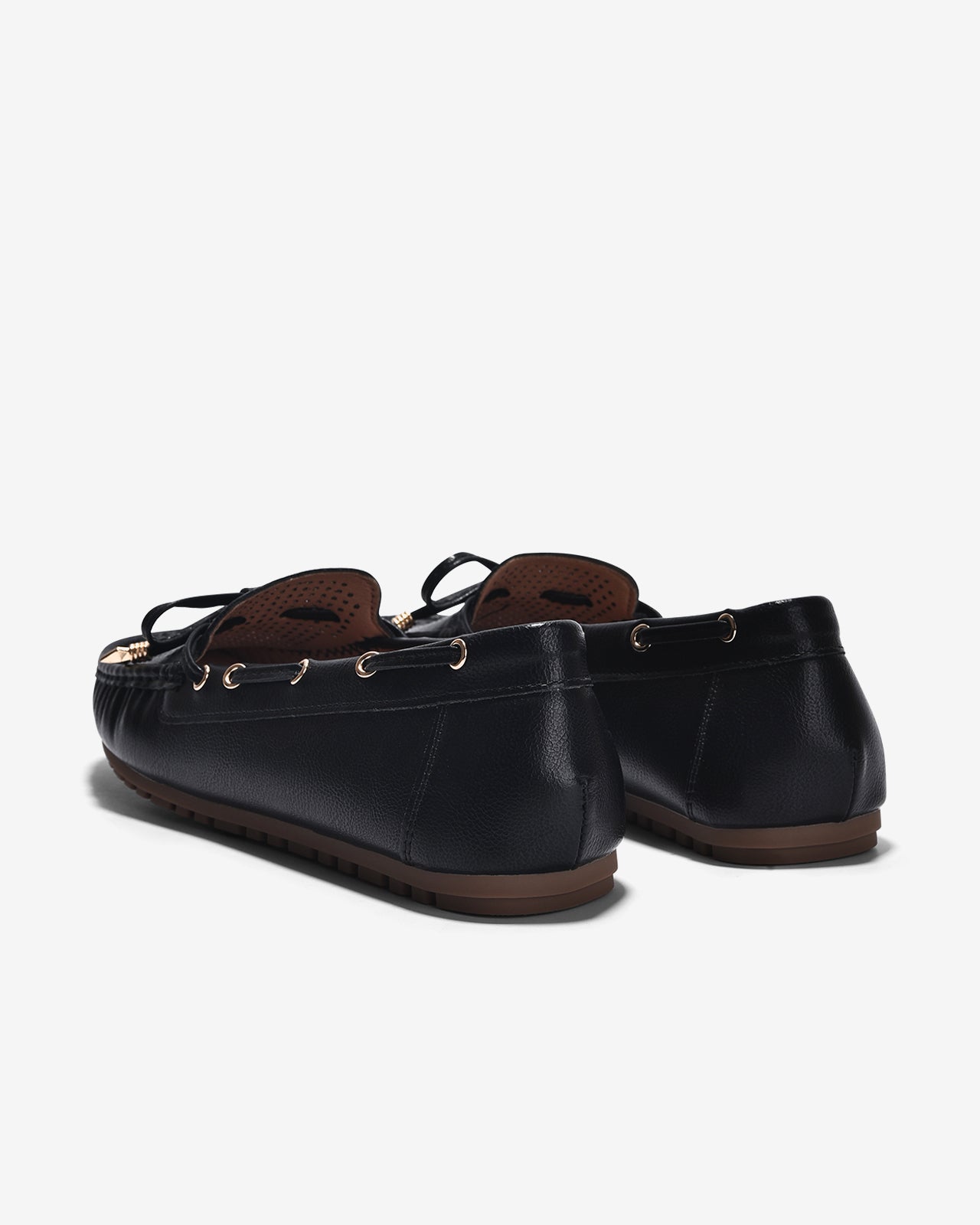 Giày Mọi Zucia Dập Ô Vuông Khóa Nơ-GHLI9Đen Color1