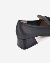 Giày Mọi Nữ Zuciani Gót Vuông Khóa Xích-GZDD5-Đen Color1