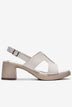 Giày Sandal Cao Gót Đông Hải Đế Trụ Quai Cách Điệu-S32E9Kem Color1First