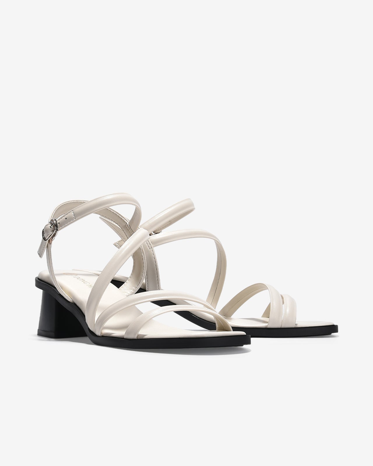 Giày Sandal Cao Gót Đông Hải Quai Đan Mảnh-S32F8-Kem Color1