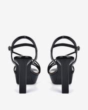 Giày Sandal Cao Gót Đông Hải Quai Đôi Phối Dây Kim Sa-S5824-Đen Bóng Color2