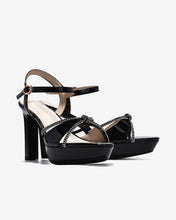 Giày Sandal Cao Gót Đông Hải Quai Đính Đá-S5843-Đen Bóng Color1