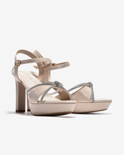 Giày Sandal Cao Gót Đông Hải Quai Đính Đá-S5843-Kem Bóng Color1