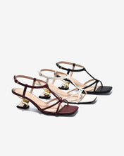 Sandal Cao Gót Nữ Đông Hải Quai Mảnh Đan Chéo Đế Ánh Kim-S5905-Đỏ Color1