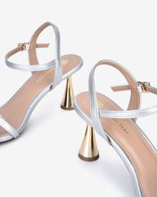 Giày Sandal Cao Gót Đông Hải Quai Đôi Mảnh-S81R2Xám Color2