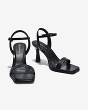 Giày Sandal Cao Gót Đông Hải Mũi Vuông Quai Mảnh-S81T1Đen Color1