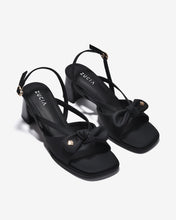 Sandal Cao Gót Zucia Quai Thắt Nơ Đính Logo-STH95Đen Color1