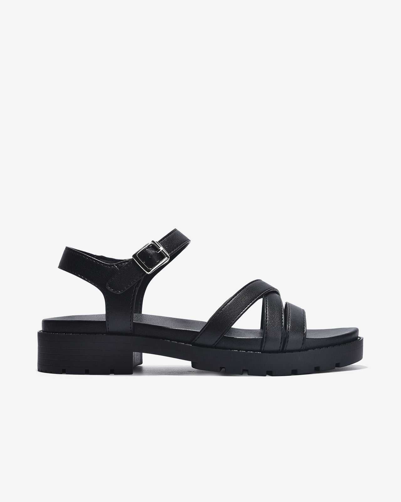 Giày Sandal Đông Hải Quai Mảnh Đan Chéo-S32E8-Đen Color1First