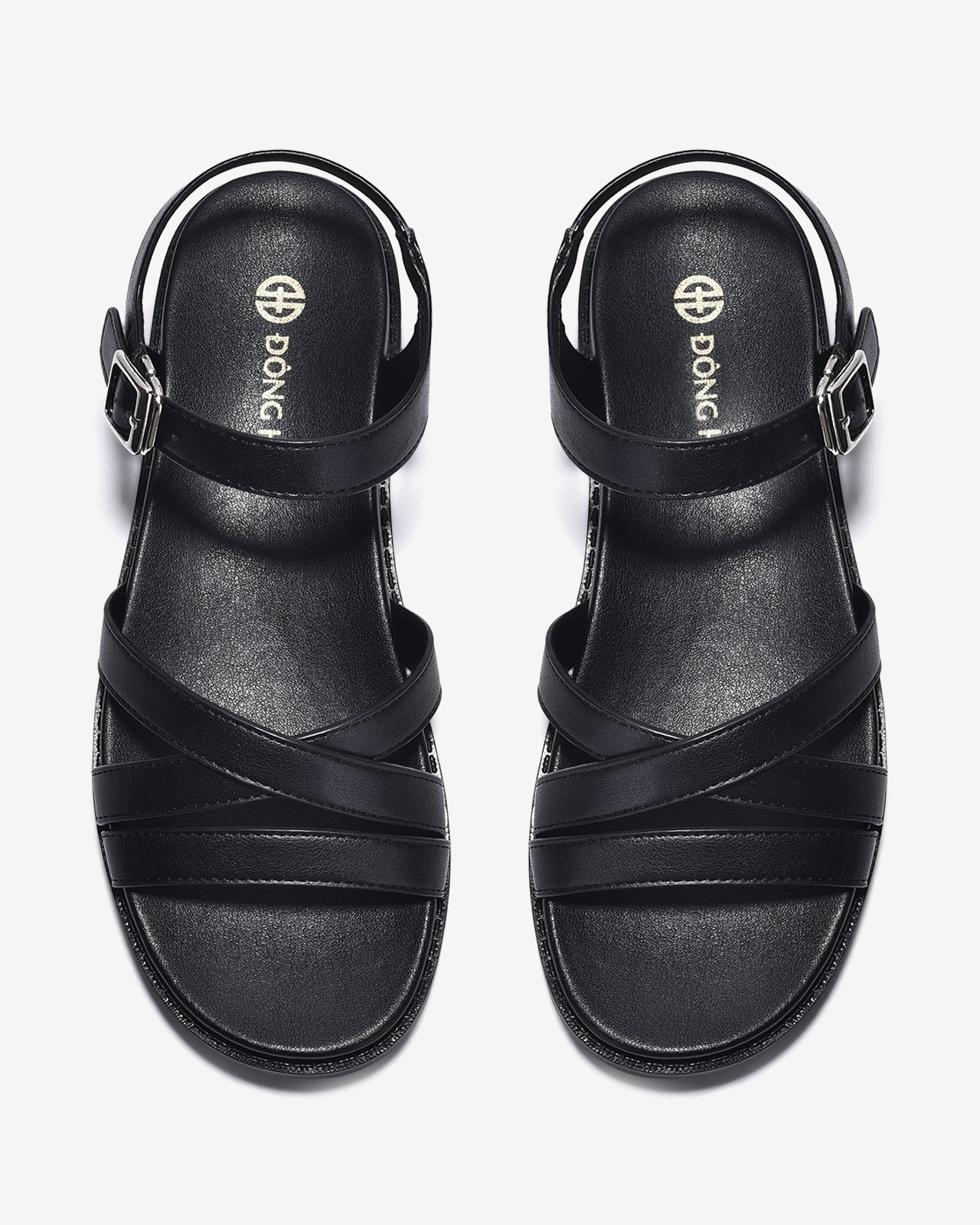 Giày Sandal Đông Hải Quai Mảnh Đan Chéo-S32E8-Đen Color1
