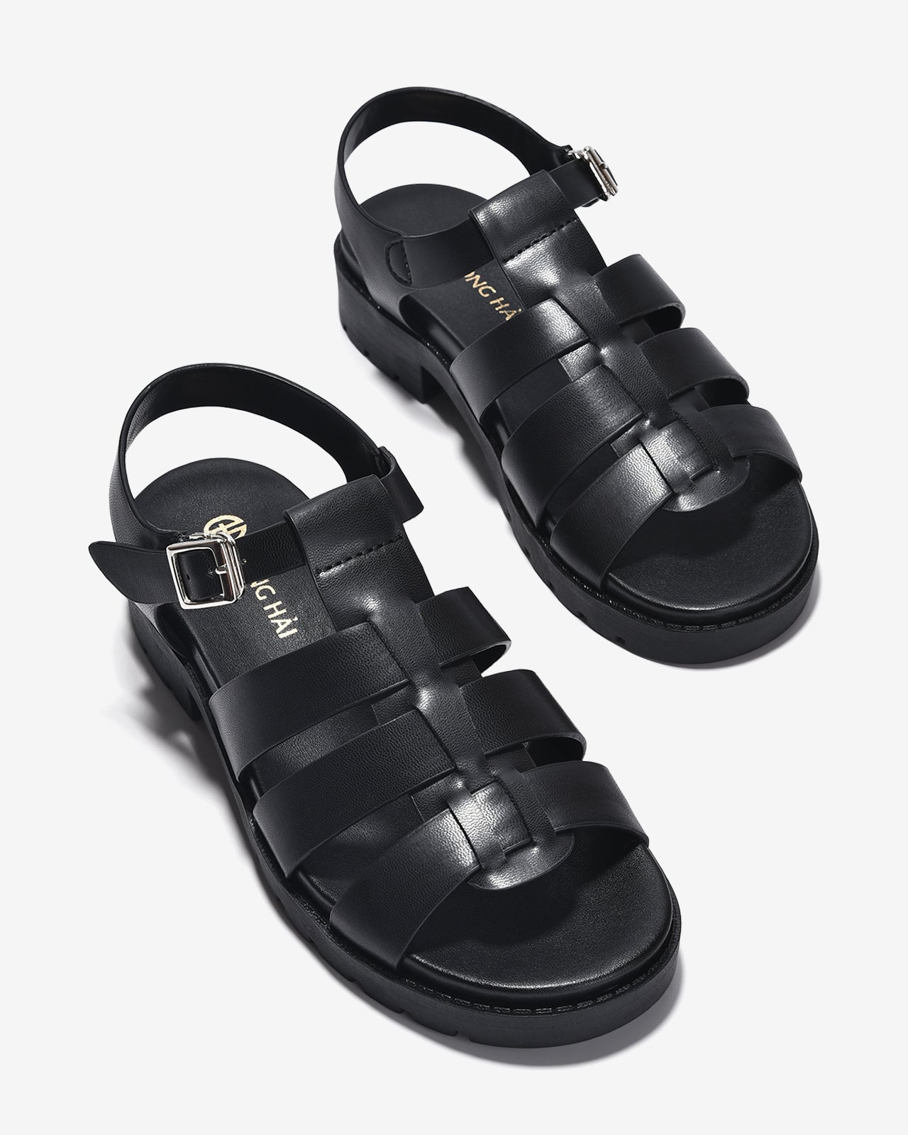 Giày Sandal Đông Hải Quai Song Song Cách Điệu-S32F9Đen Color1