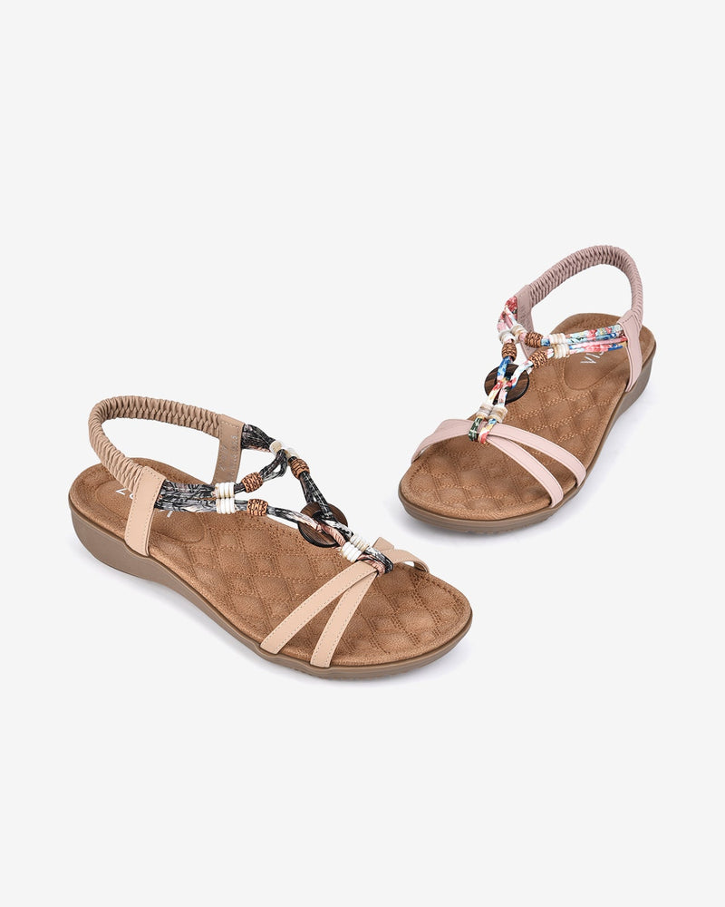 Giày Sandal Zucia Quai Xoắn Cách Điệu-SHLE6-Cafe Color2