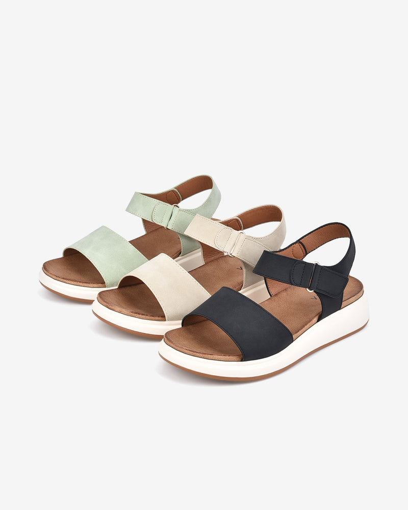 Giày Sandal Zucia Quai Ngang Bảng To-SHLD5-Đen Color1